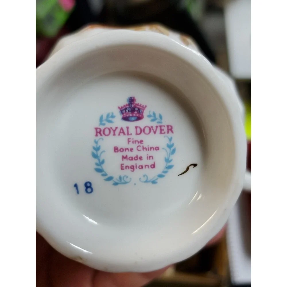 Vintage Royal Dover Bluejay Fine Bone China Teacup‎ Replacement Pair